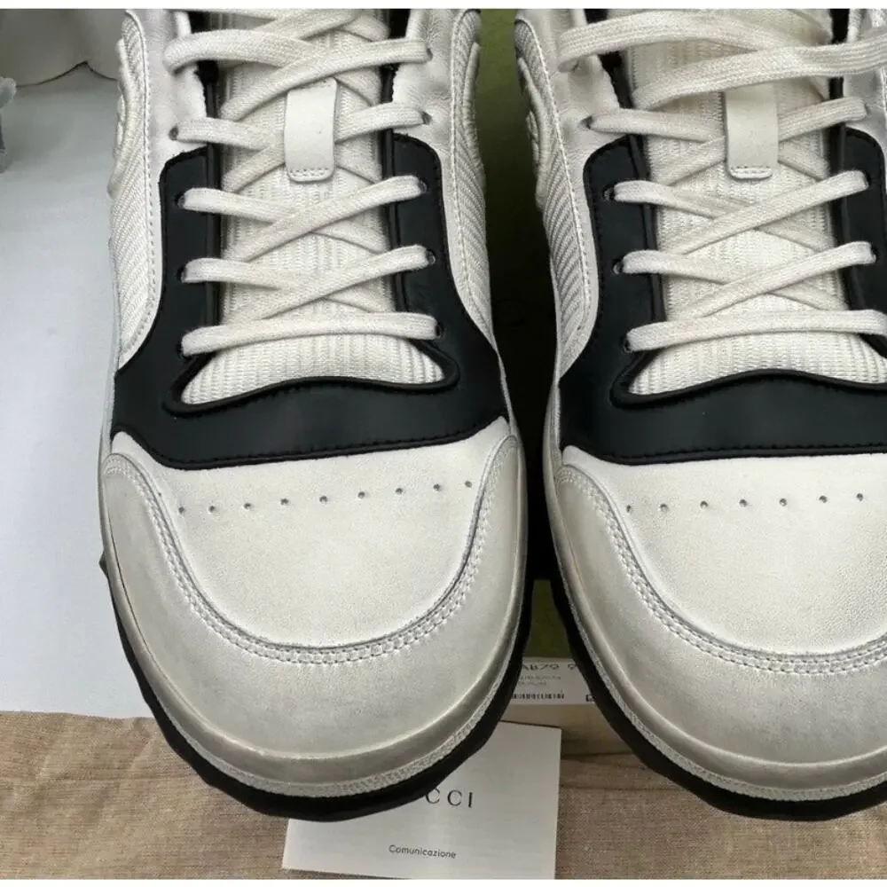 Men's Gucci Mac 80 distressed leather sneakers size 12 made in Italy